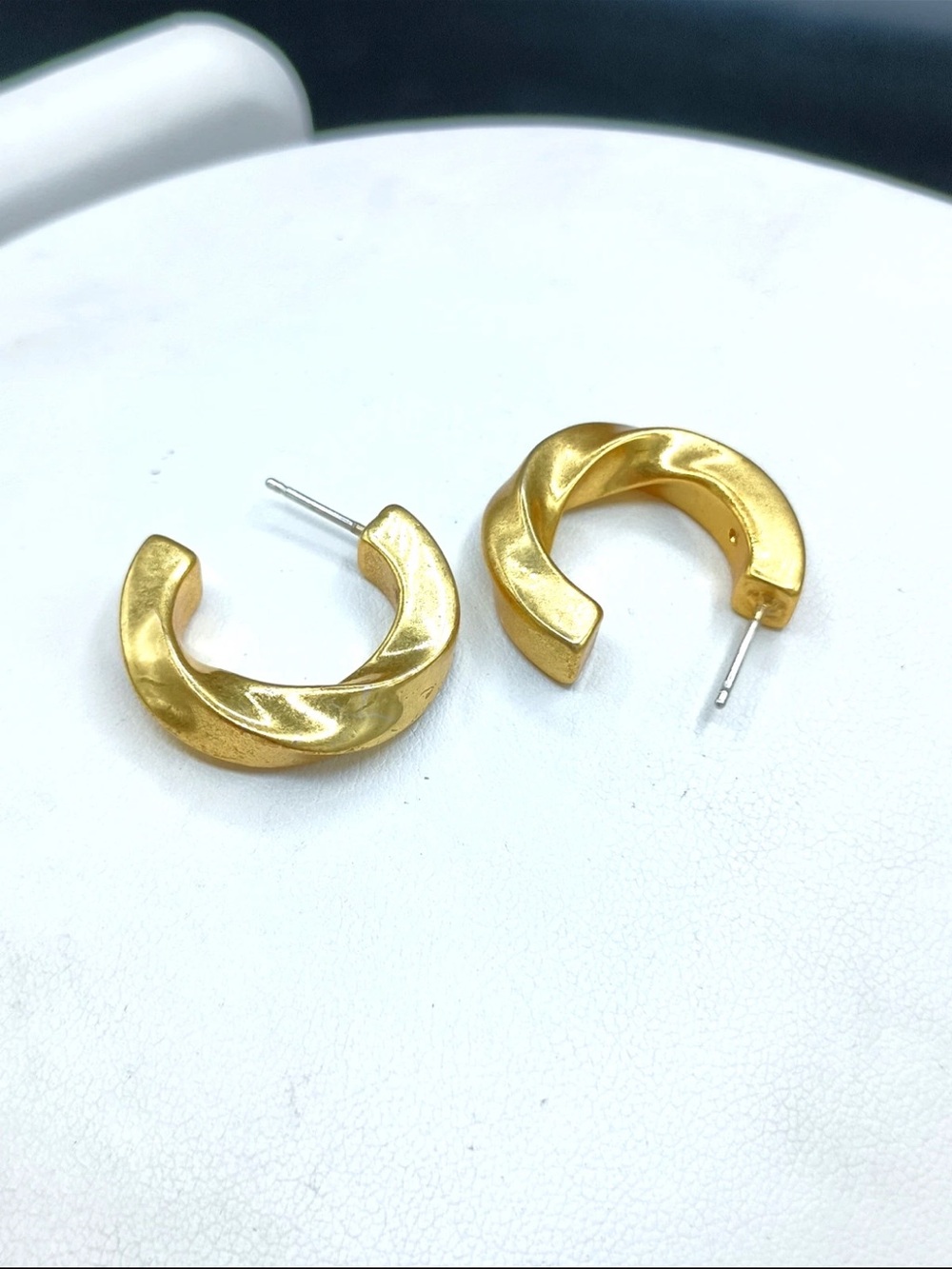 Madewell Gold Twisted Hoop Earrings